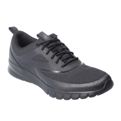 Black - Front - Fabric Mens Draco Plain Shoes