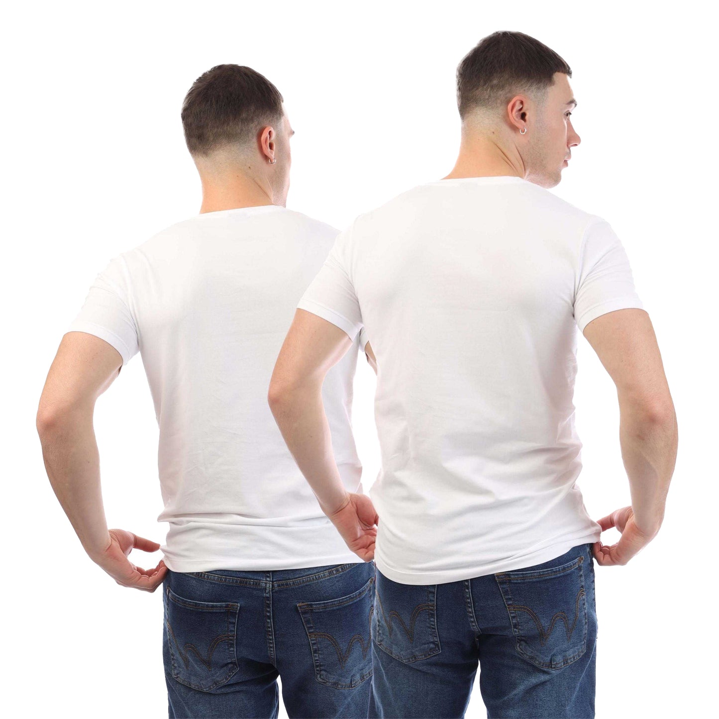 White - Back - Boss Mens Spirit T-Shirt (Pack of 2)