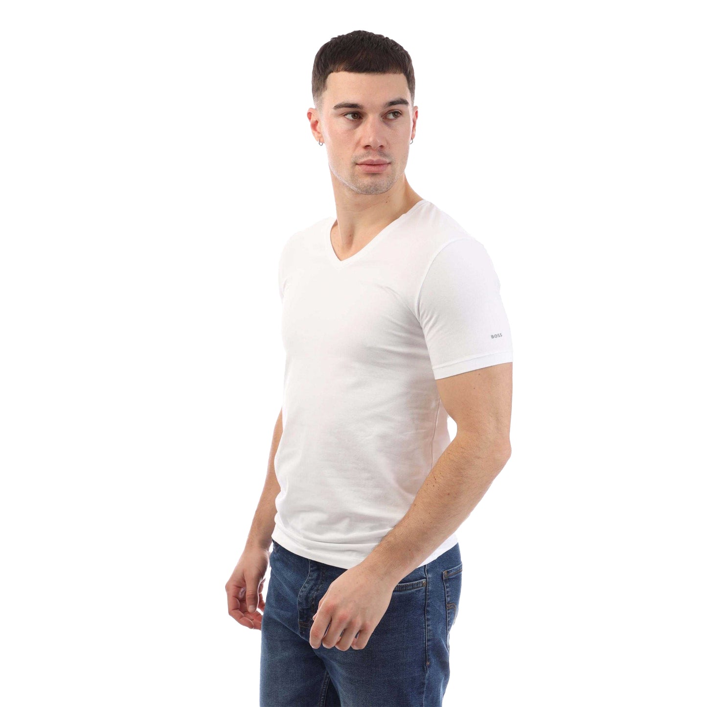 White - Lifestyle - Boss Mens Spirit T-Shirt (Pack of 2)