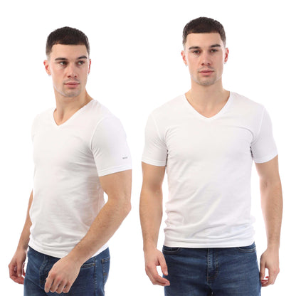 White - Front - Boss Mens Spirit T-Shirt (Pack of 2)