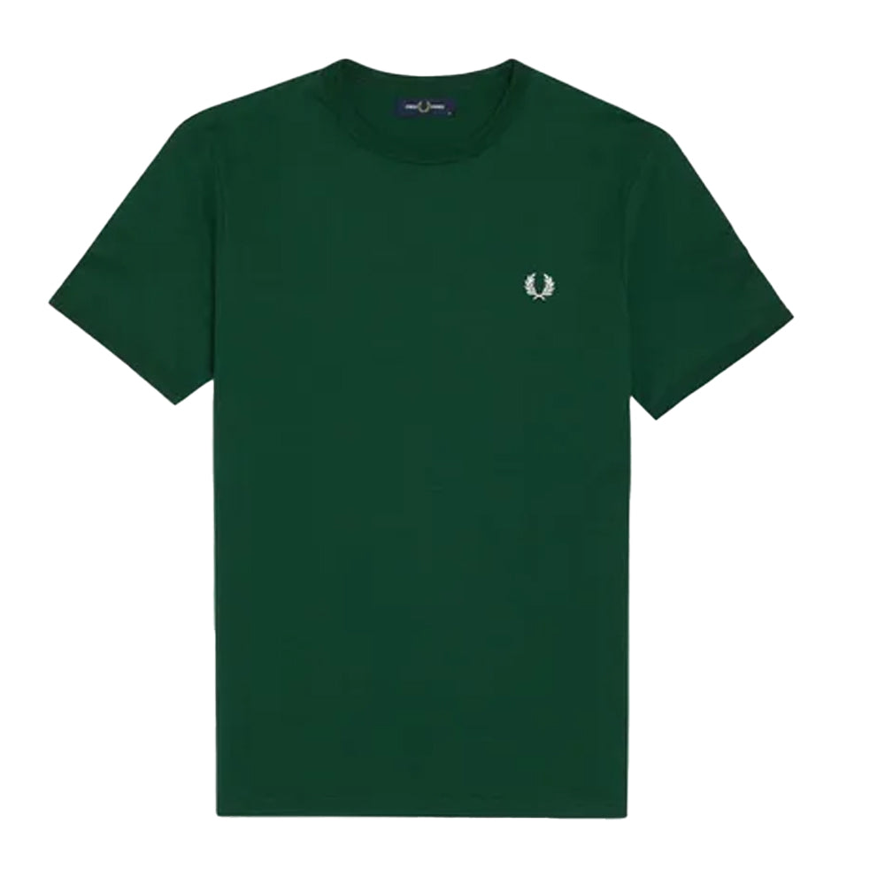 Green - Front - Fred Perry Mens Ringer T-Shirt
