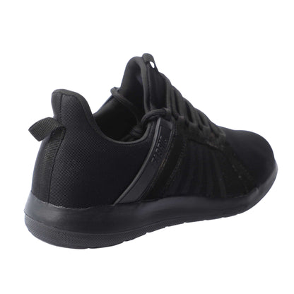 Black - Back - Fabric Womens-Ladies Relay Running Trainers