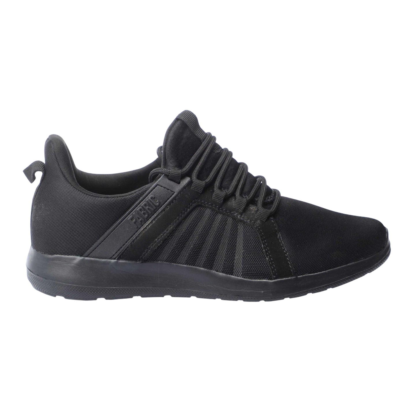 Black - Side - Fabric Womens-Ladies Relay Running Trainers