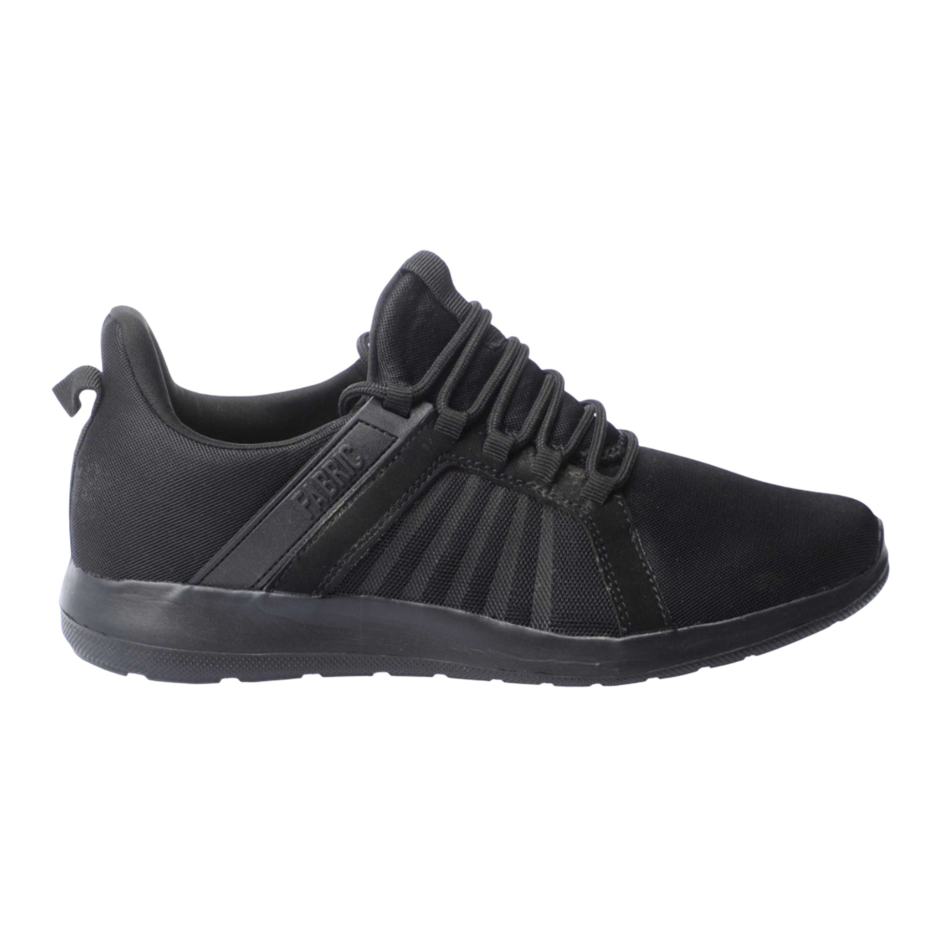 Black - Side - Fabric Womens-Ladies Relay Running Trainers