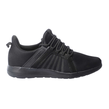 Black - Side - Fabric Womens-Ladies Relay Running Trainers