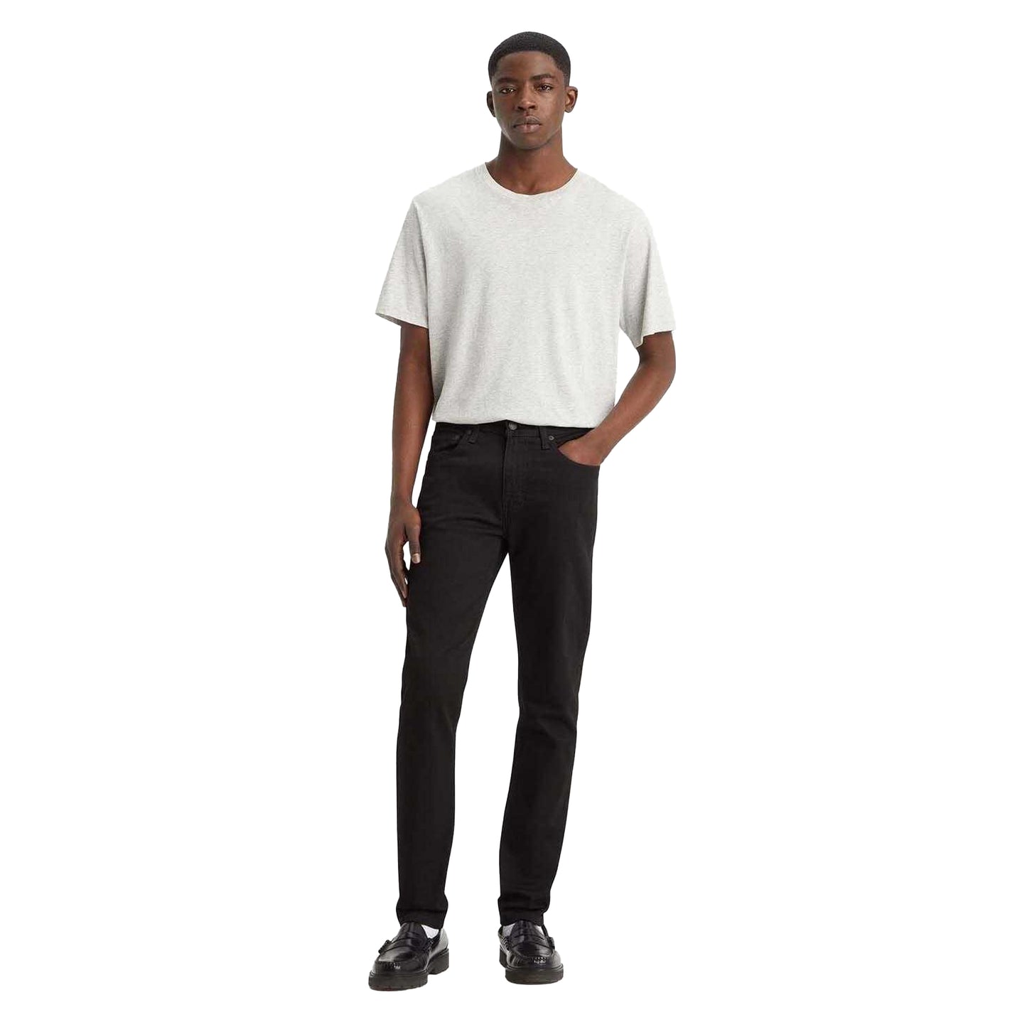 Blue - Side - Levis Mens 512 Leather Patch Tapered Leg Tapered Jeans