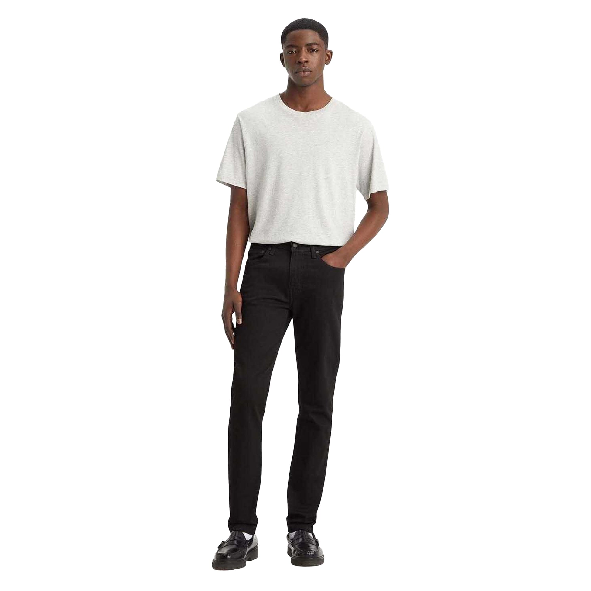 Blue - Side - Levis Mens 512 Leather Patch Tapered Leg Tapered Jeans