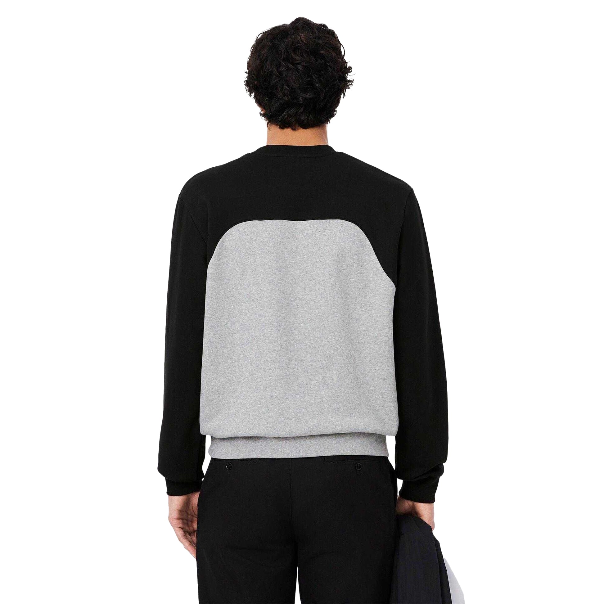 Grey-Black - Back - Lacoste Mens Colour Block Fleece Sweatshirt