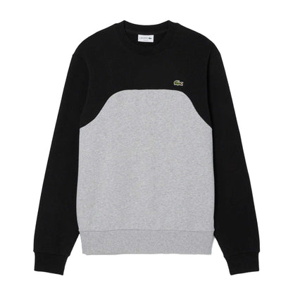 Grey-Black - Front - Lacoste Mens Colour Block Fleece Sweatshirt