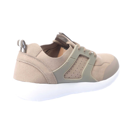 Beige - Back - Fabric Womens-Ladies Zeta Running Trainers