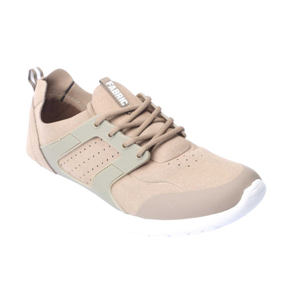 Beige - Front - Fabric Womens-Ladies Zeta Running Trainers