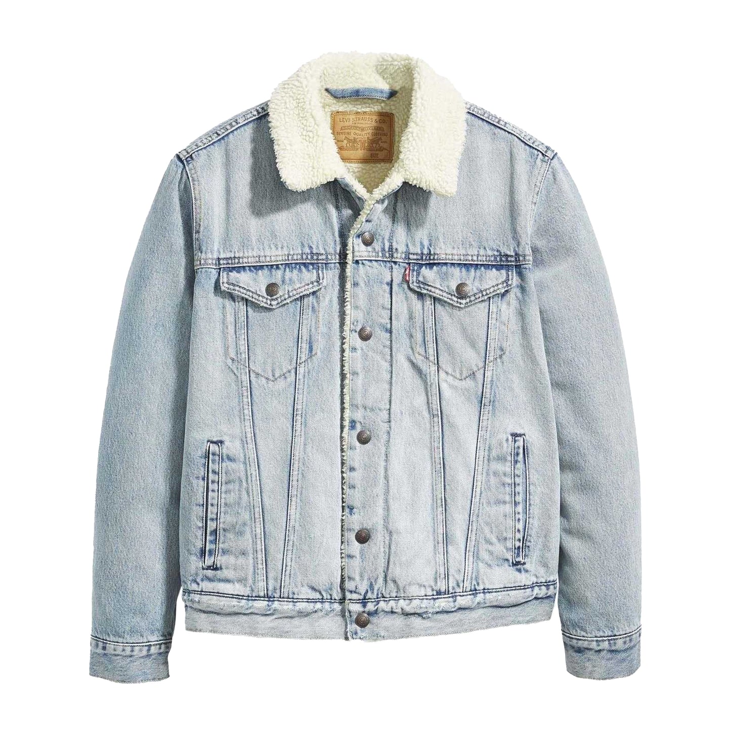 Blue - Front - Levis Mens Type III Sherpa Trucker Jacket