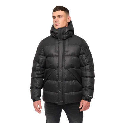 Black - Side - Crosshatch Mens Camptor Panelled Jacket