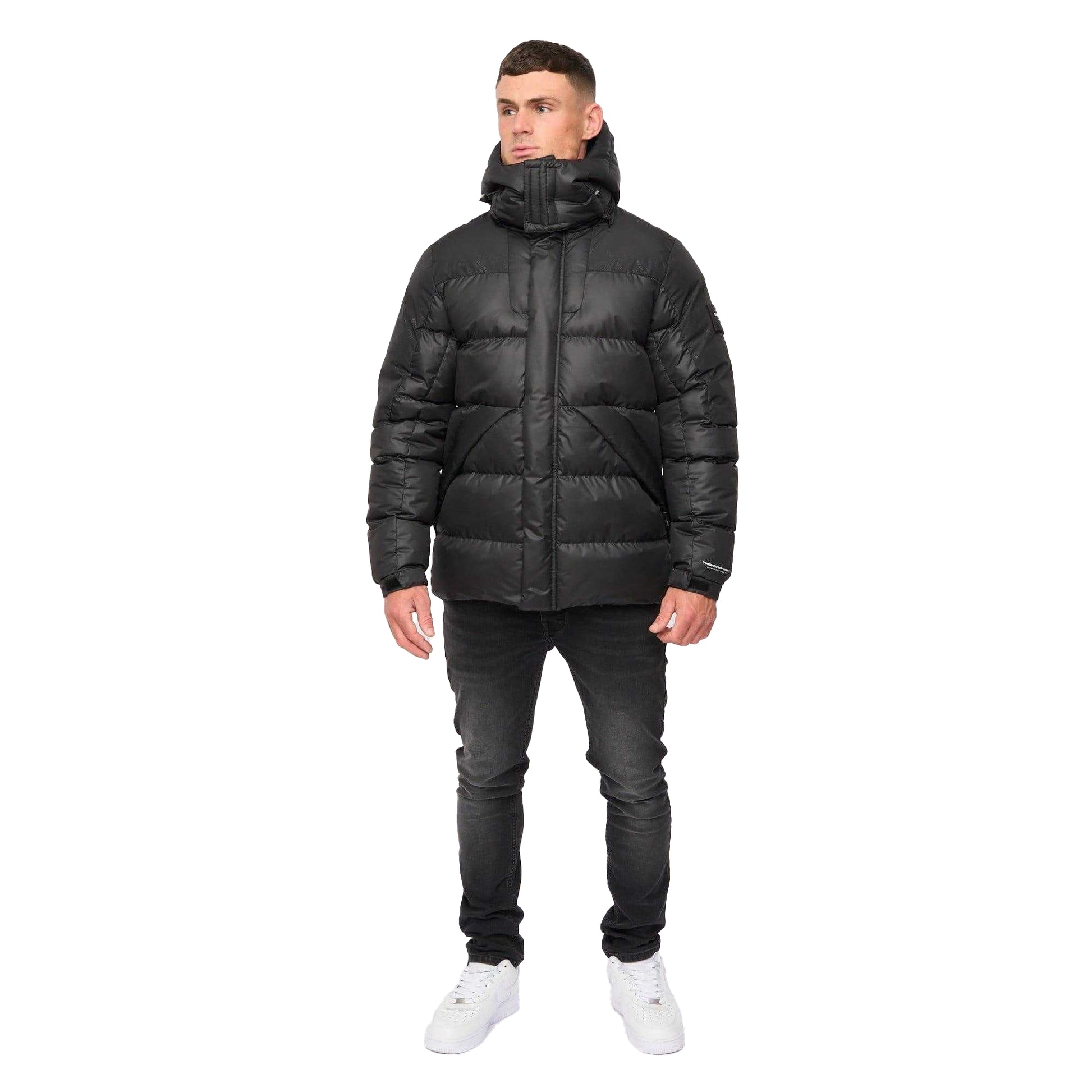 Black - Pack Shot - Crosshatch Mens Camptor Panelled Jacket