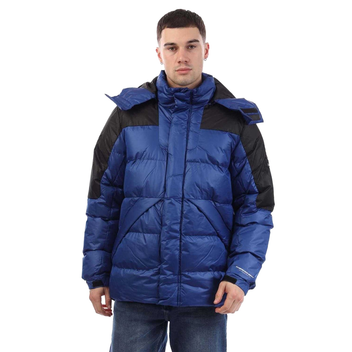 Blue - Front - Crosshatch Mens Camptor Panelled Jacket