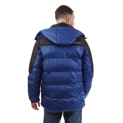 Blue - Back - Crosshatch Mens Camptor Panelled Jacket