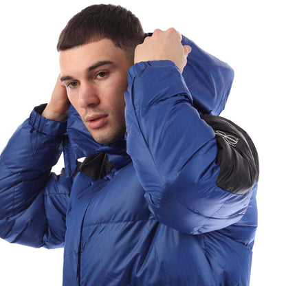 Blue - Side - Crosshatch Mens Camptor Panelled Jacket