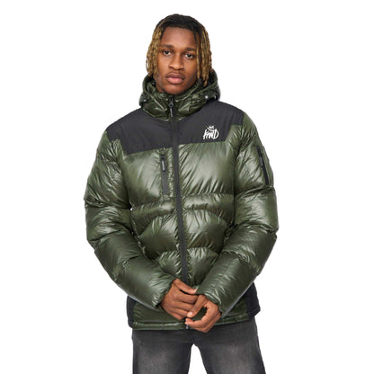 Green - Front - Kings Will Dream Mens Ascend Colour Block Puffer Jacket