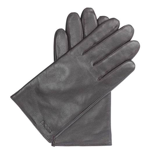 Brown - Front - Boss Mens Gioli Leather Gloves