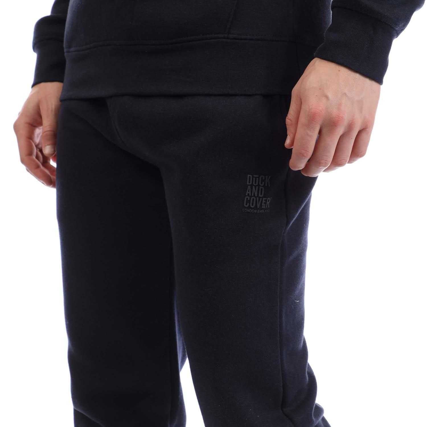 Navy - Side - Duck and Cover Mens Merchell Tracksuit