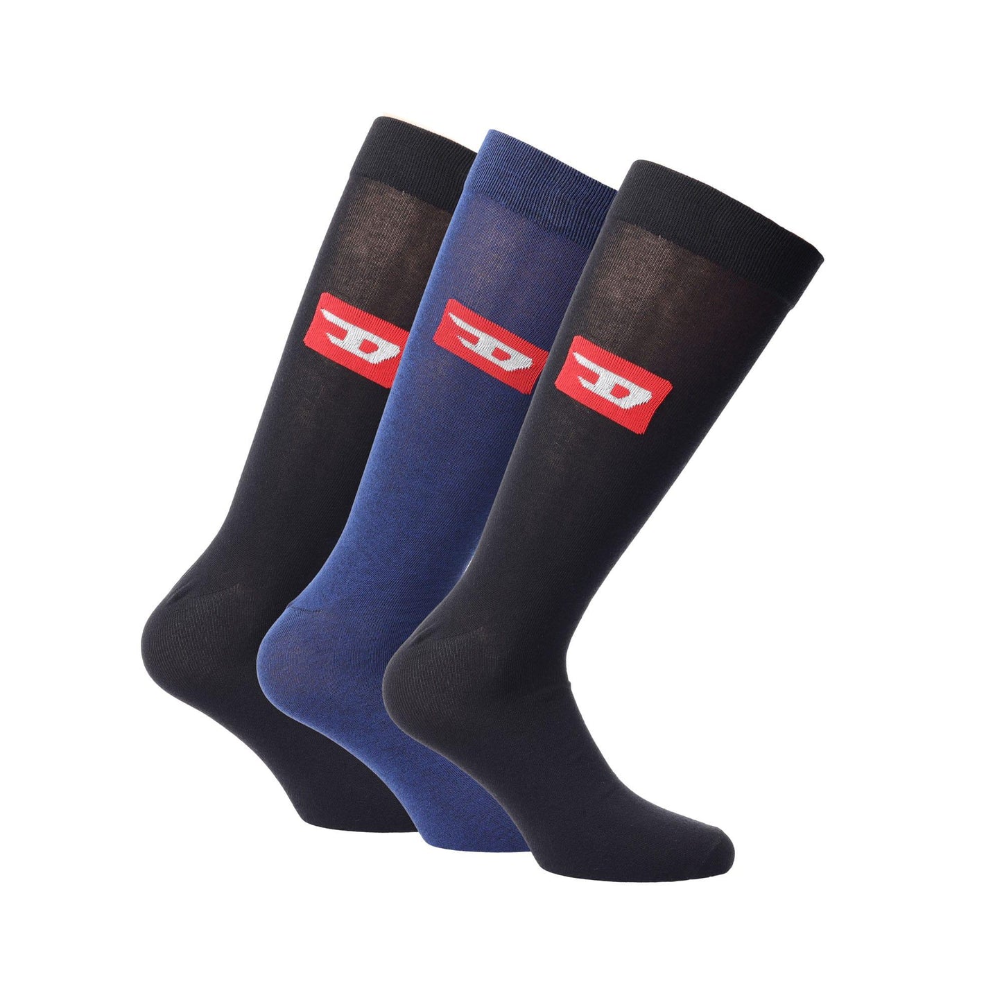 Black-Blue - Front - Diesel Unisex Adult Skm Socks (Pack of 3)