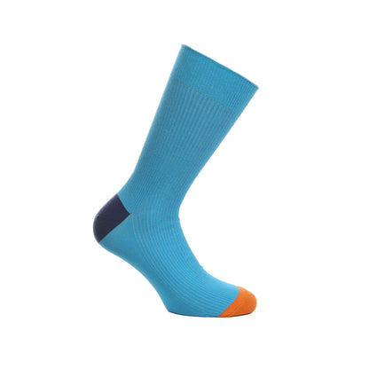 Blue - Back - Happy Socks Womens-Ladies Sunny Side Up Embroidered Ribbed Socks