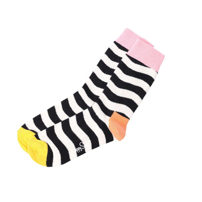 Black - Front - Happy Socks Baby Wavy Striped Socks (Pack of 2)
