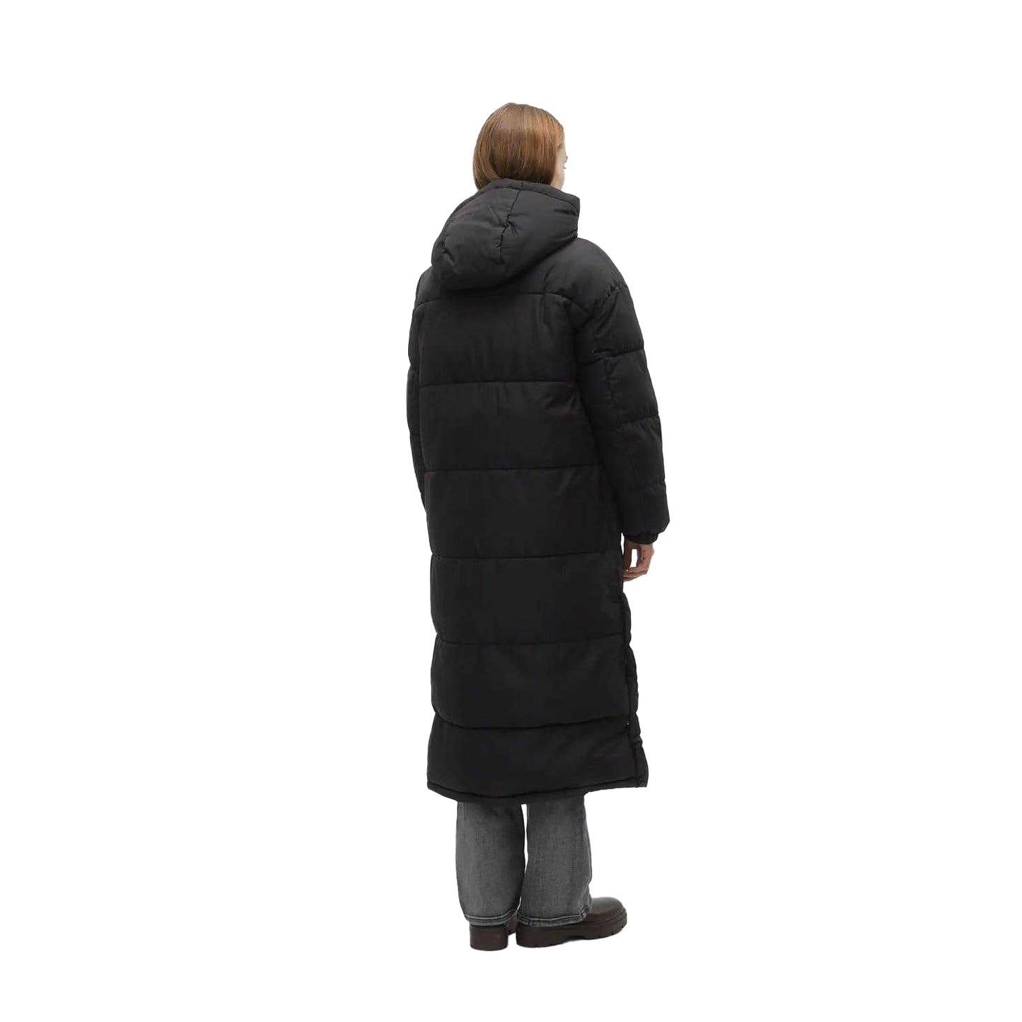 Black - Back - Vero Moda Womens-Ladies Klea Long Length Padded Jacket