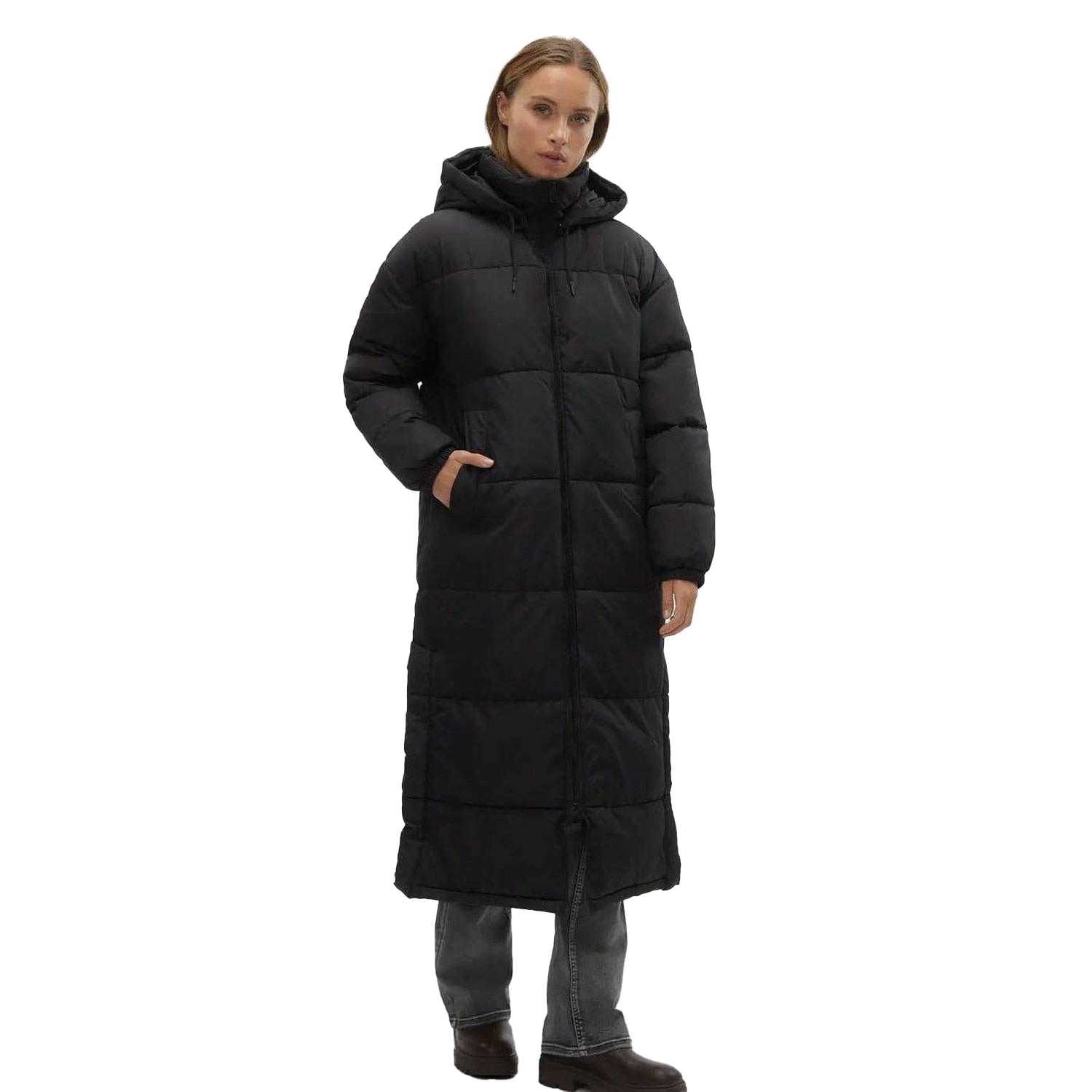 Black - Lifestyle - Vero Moda Womens-Ladies Klea Long Length Padded Jacket