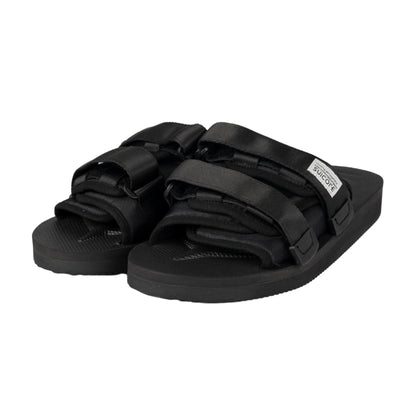 Black - Side - Suicoke Womens-Ladies Moto Cab Nylon Sandals