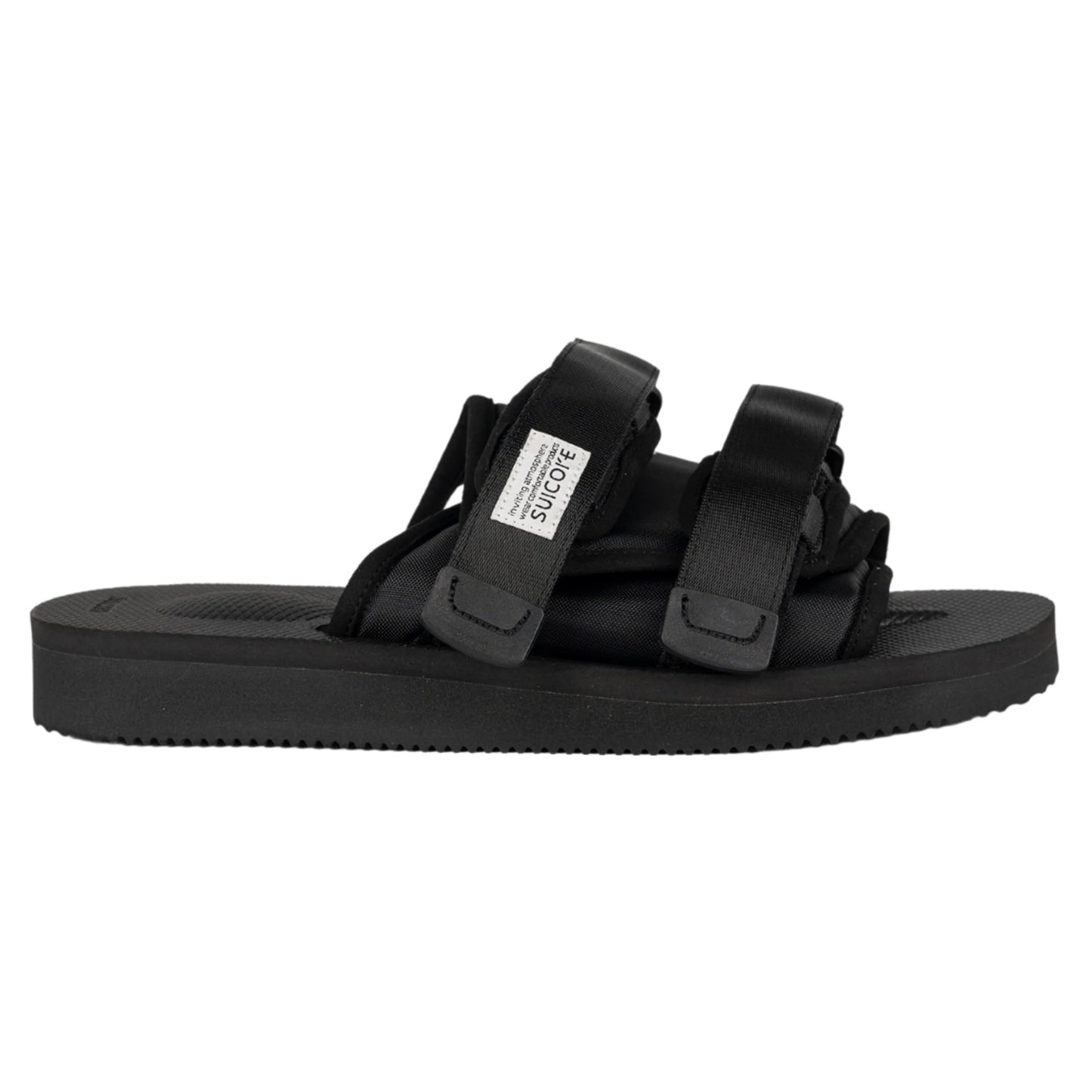 Black - Front - Suicoke Womens-Ladies Moto Cab Nylon Sandals