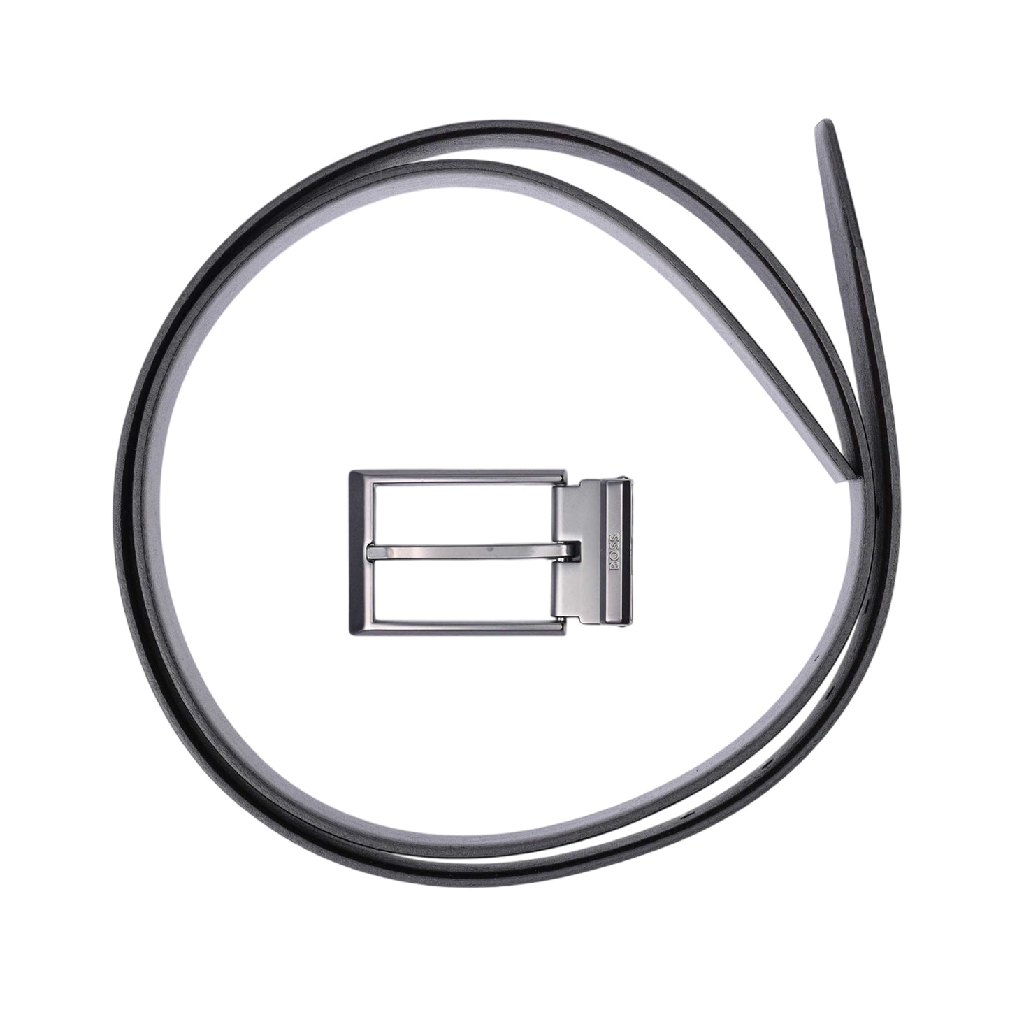 Black - Back - Boss Mens Georg Leather Belt