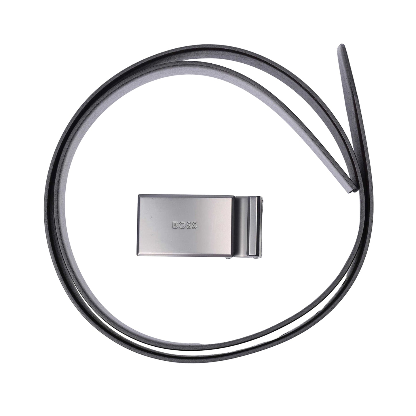 Black - Side - Boss Mens Georg Leather Belt