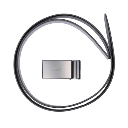 Black - Side - Boss Mens Georg Leather Belt