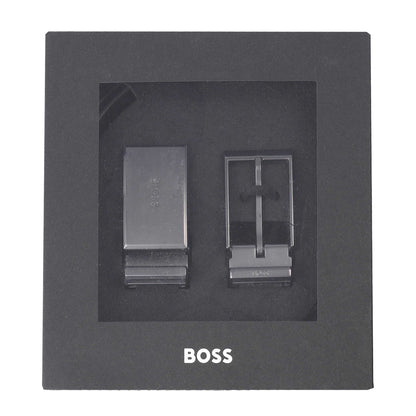 Black - Pack Shot - Boss Mens Georg Leather Belt