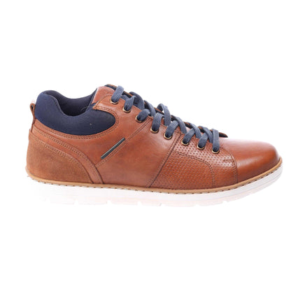 Tan - Side - Dune London Mens Statter Toe Cap Trainers