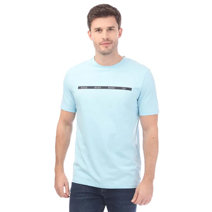 Light Blue - Front - Boss Mens Tape 1 Taped T-Shirt