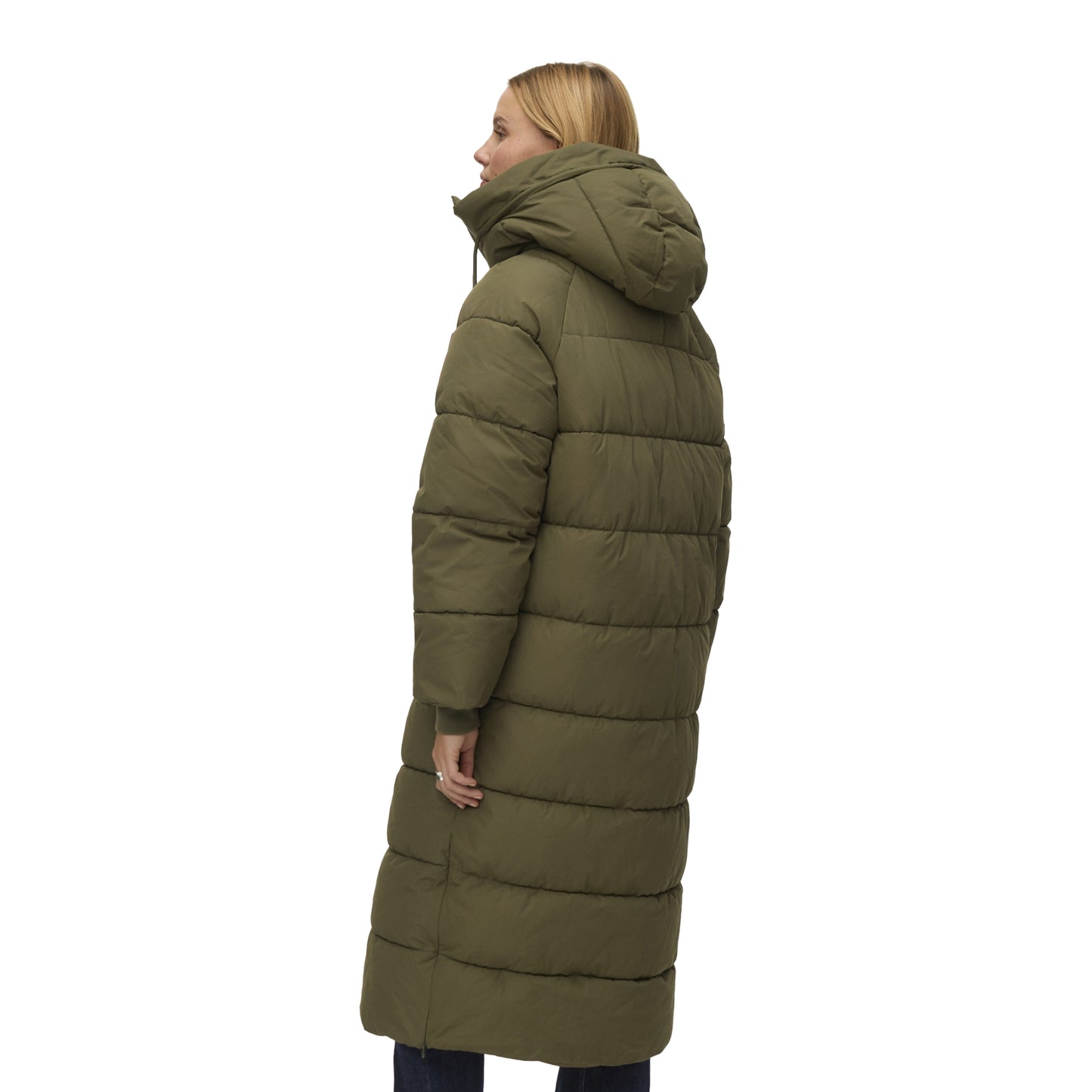 Green - Back - Vero Moda Womens-Ladies Elanor Laurie Long Length Padded Jacket