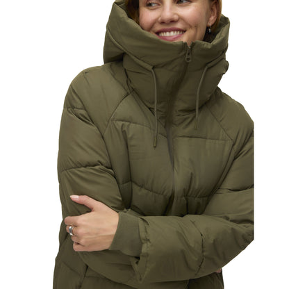 Green - Side - Vero Moda Womens-Ladies Elanor Laurie Long Length Padded Jacket