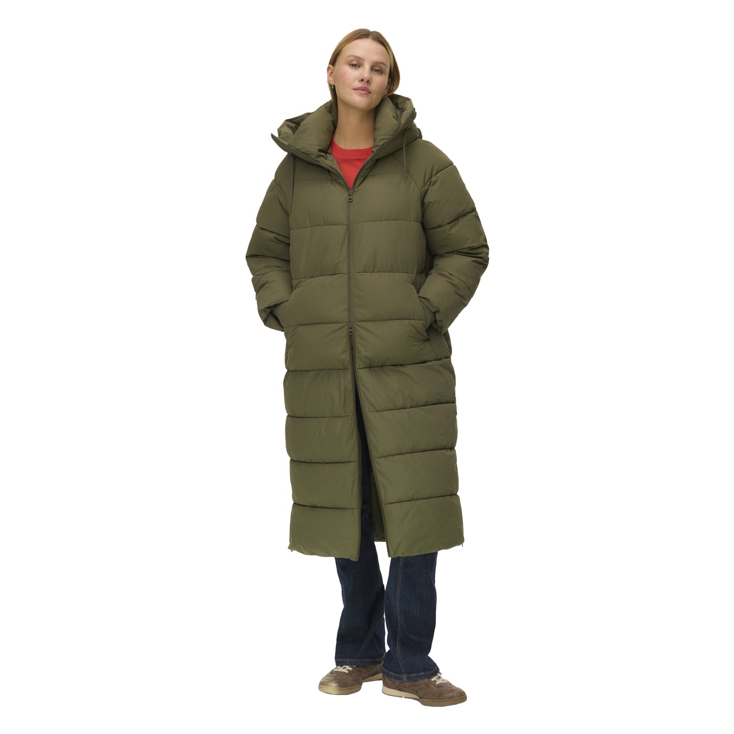 Green - Lifestyle - Vero Moda Womens-Ladies Elanor Laurie Long Length Padded Jacket