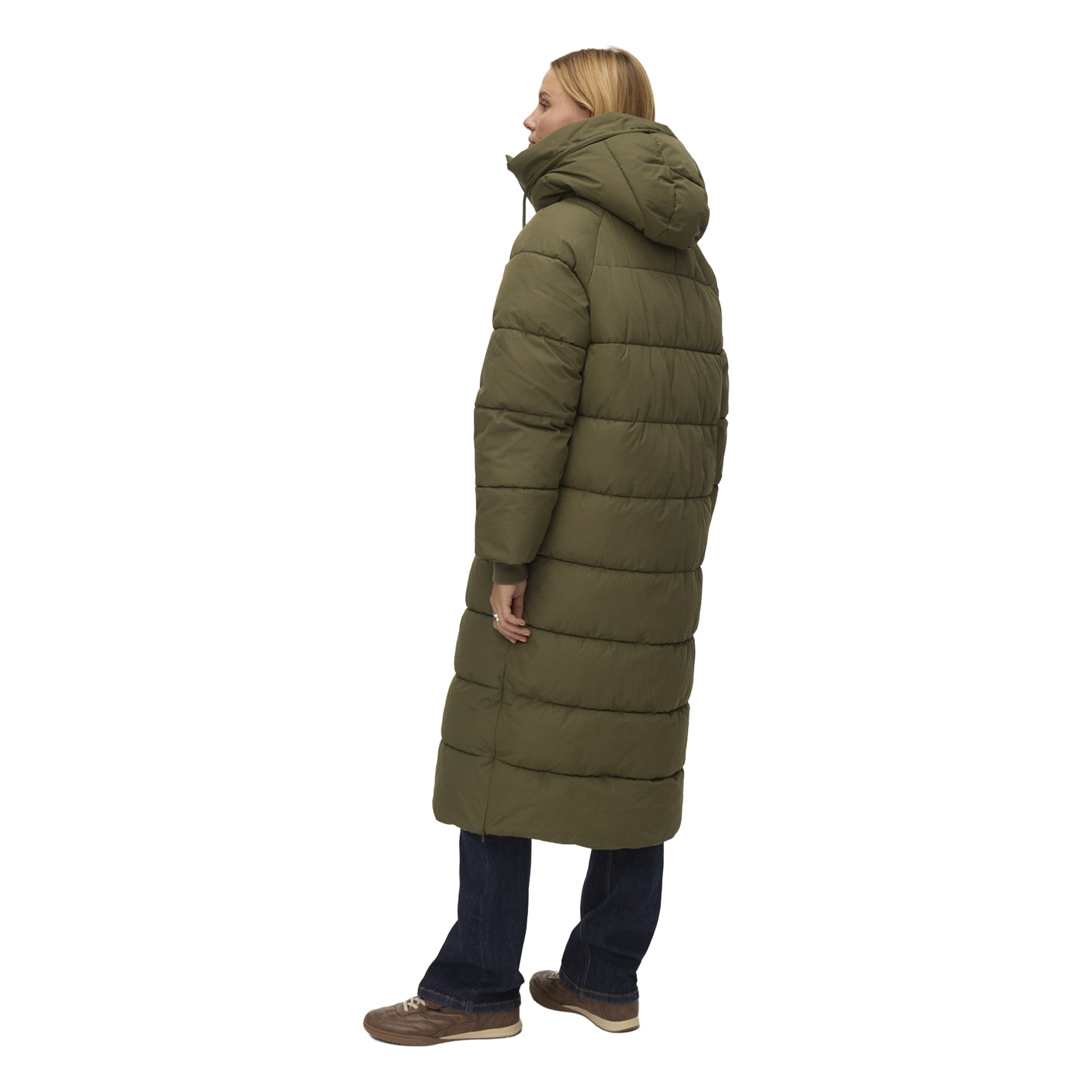 Green - Pack Shot - Vero Moda Womens-Ladies Elanor Laurie Long Length Padded Jacket