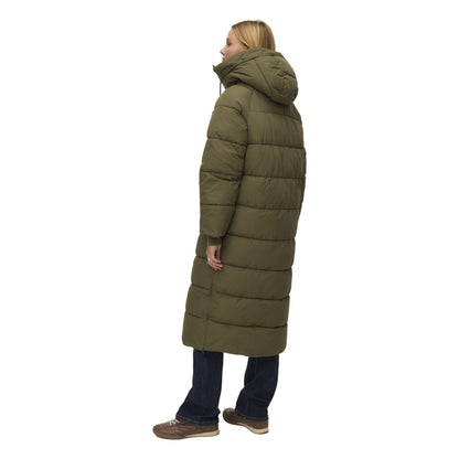 Green - Pack Shot - Vero Moda Womens-Ladies Elanor Laurie Long Length Padded Jacket