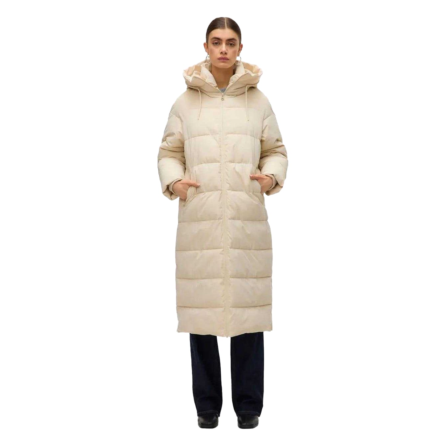 Oatmeal - Lifestyle - Vero Moda Womens-Ladies Elanor Laurie Long Length Padded Jacket