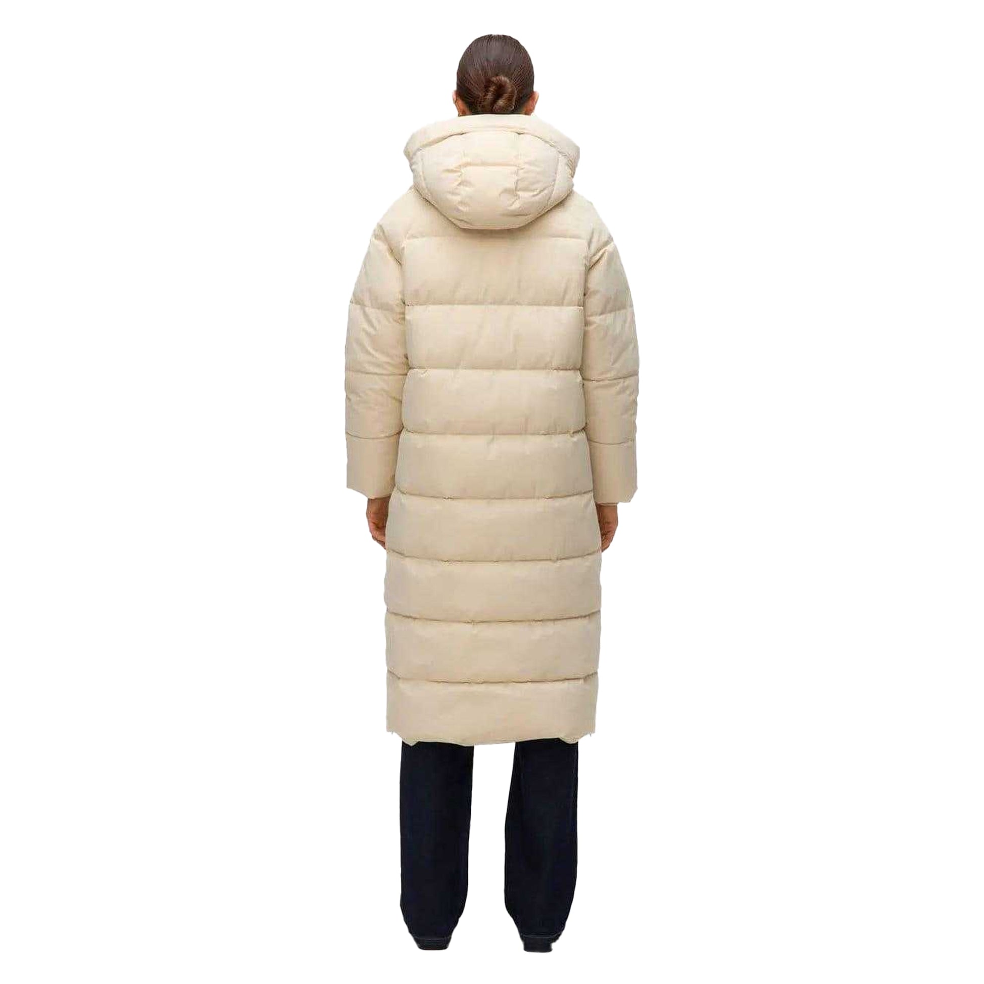 Oatmeal - Pack Shot - Vero Moda Womens-Ladies Elanor Laurie Long Length Padded Jacket