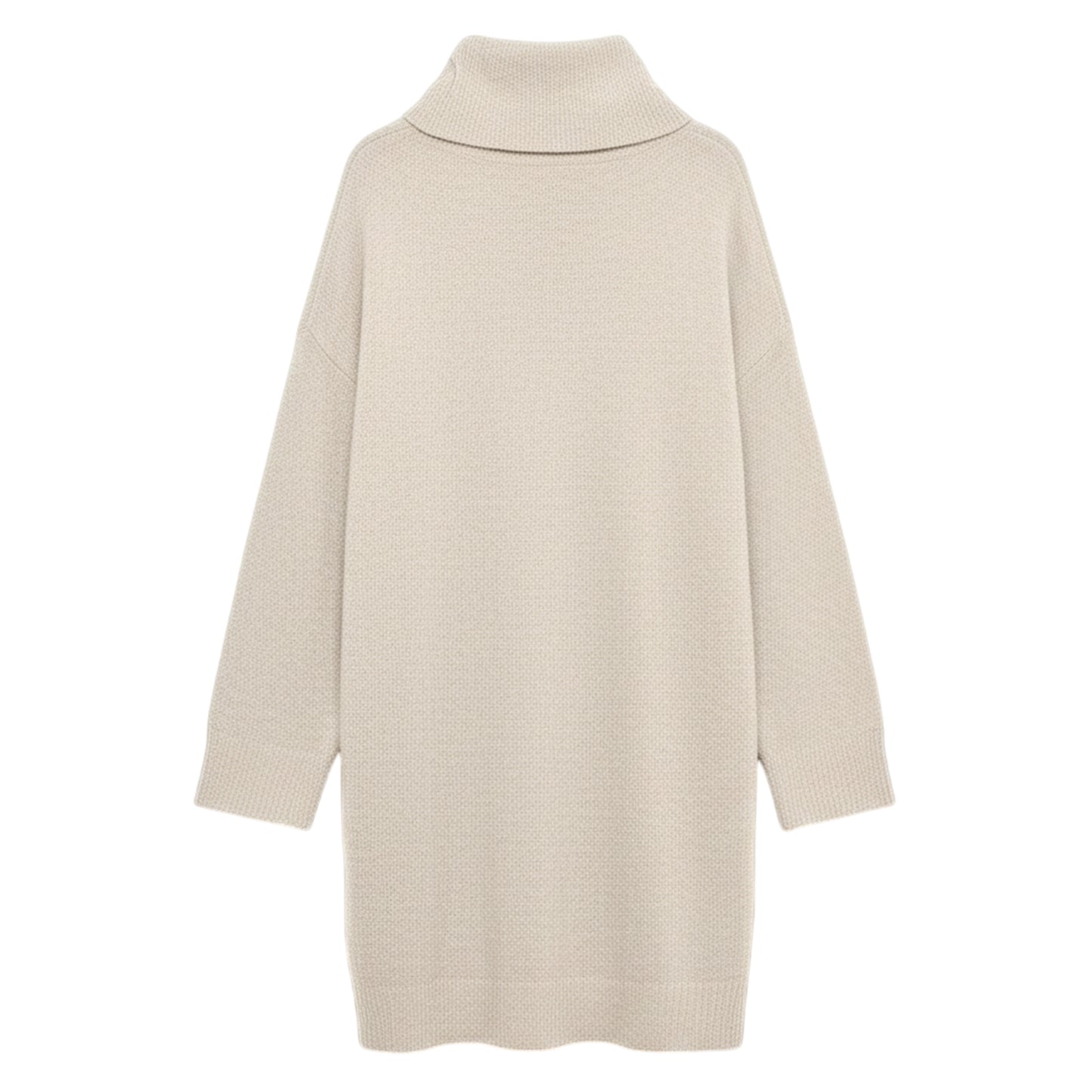 Natural - Back - Vero Moda Womens-Ladies Aquarius Roll Neck Jumper Dress
