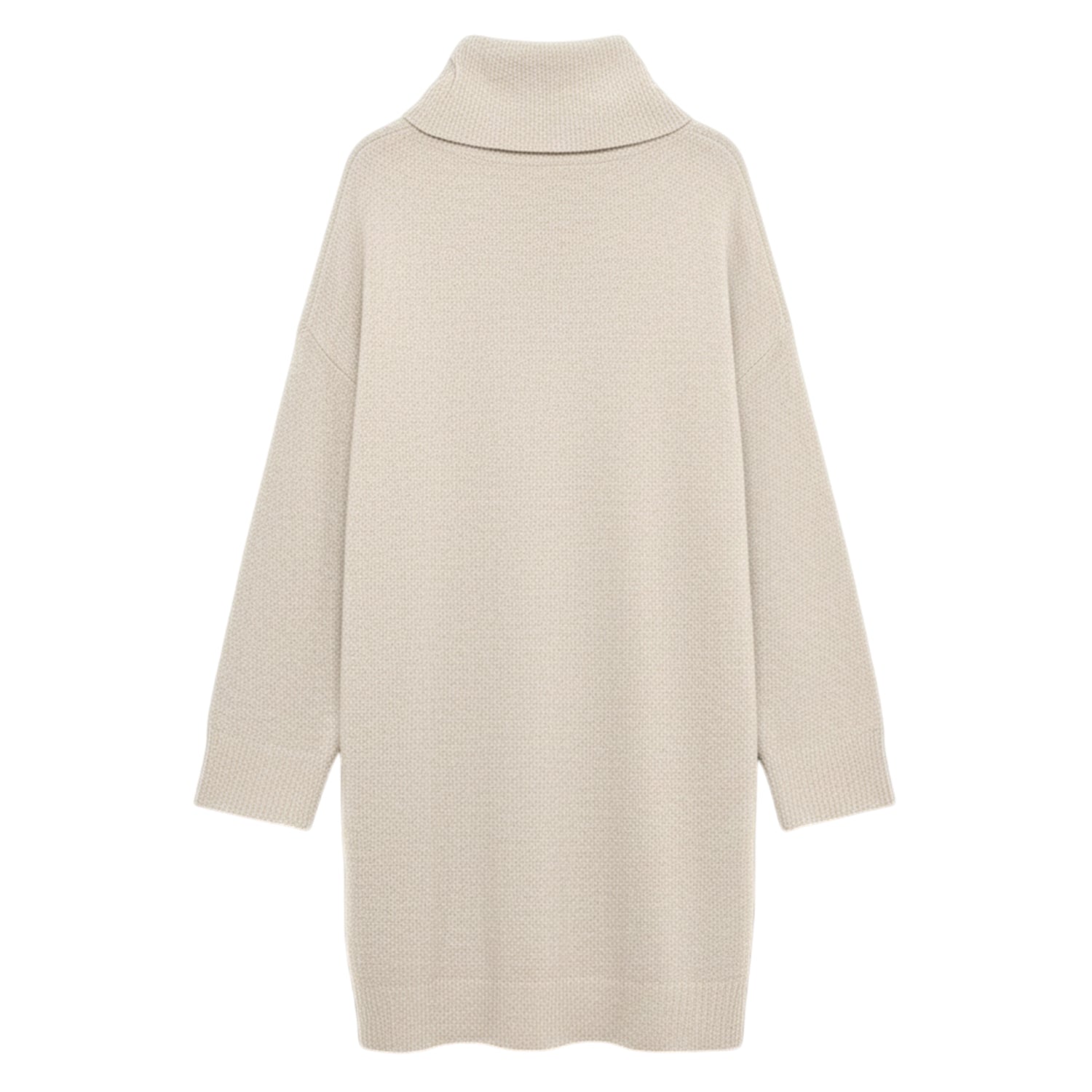 Natural - Back - Vero Moda Womens-Ladies Aquarius Roll Neck Jumper Dress