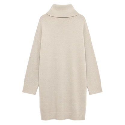 Natural - Back - Vero Moda Womens-Ladies Aquarius Roll Neck Jumper Dress