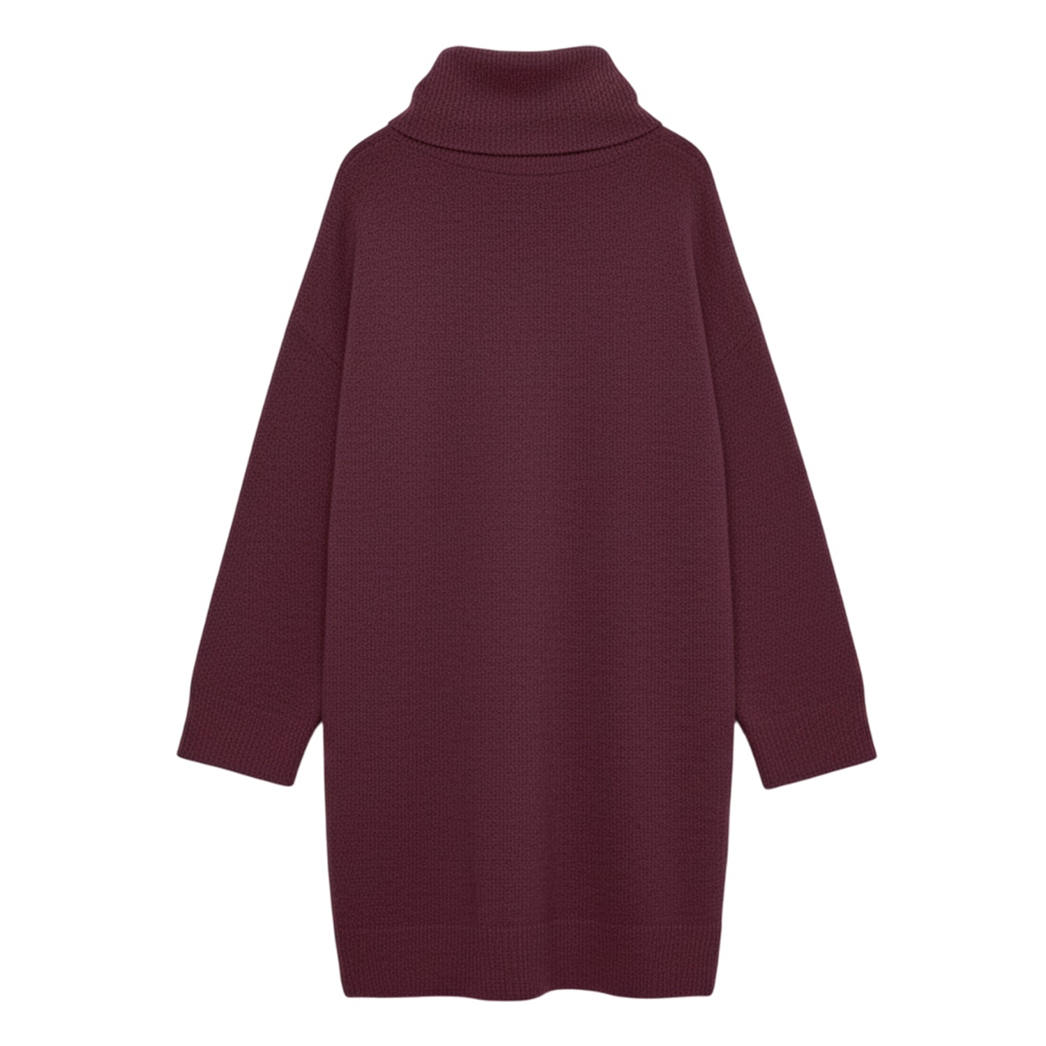 Wine - Back - Vero Moda Womens-Ladies Aquarius Roll Neck Jumper Dress