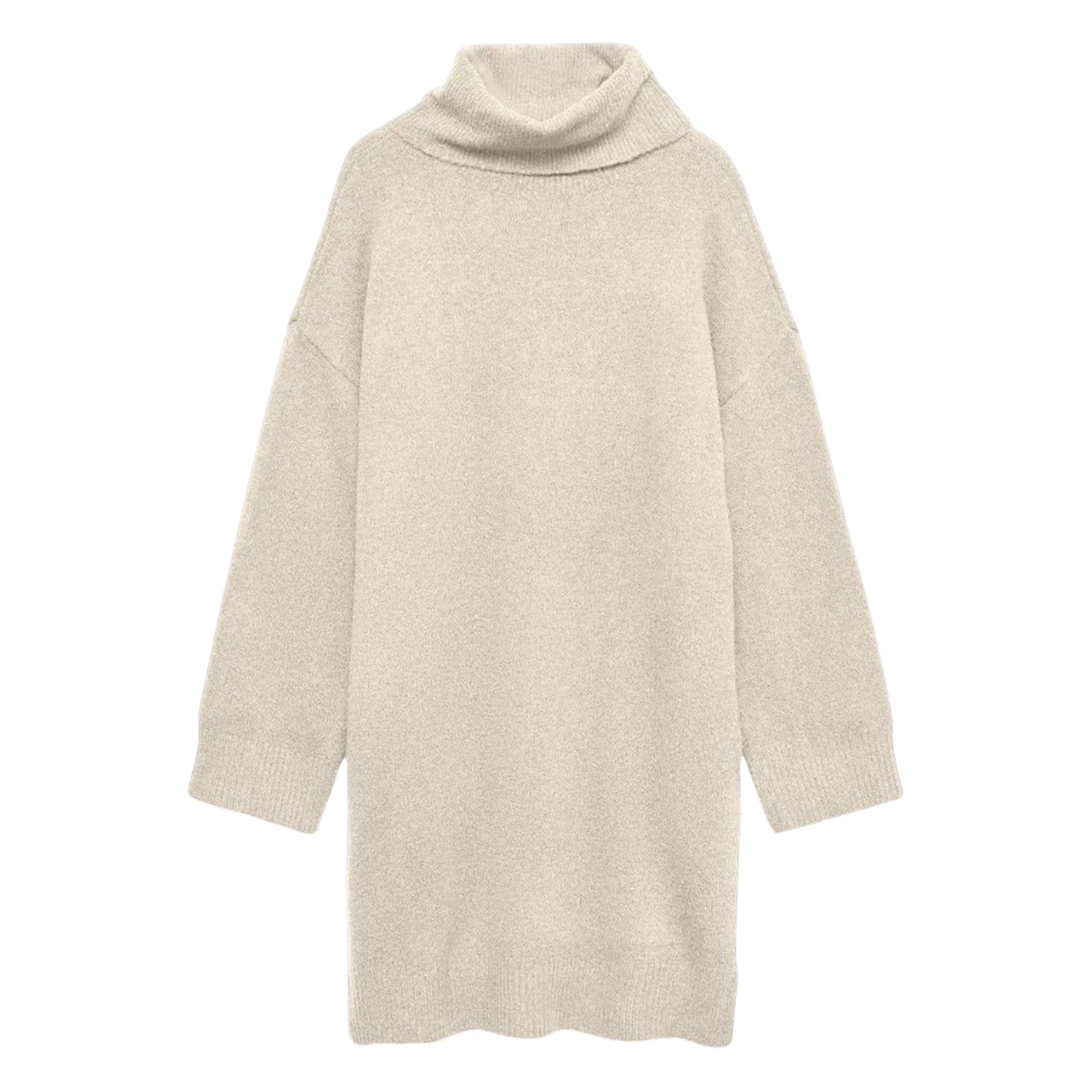 Natural - Front - Vero Moda Womens-Ladies Aquarius Roll Neck Jumper Dress