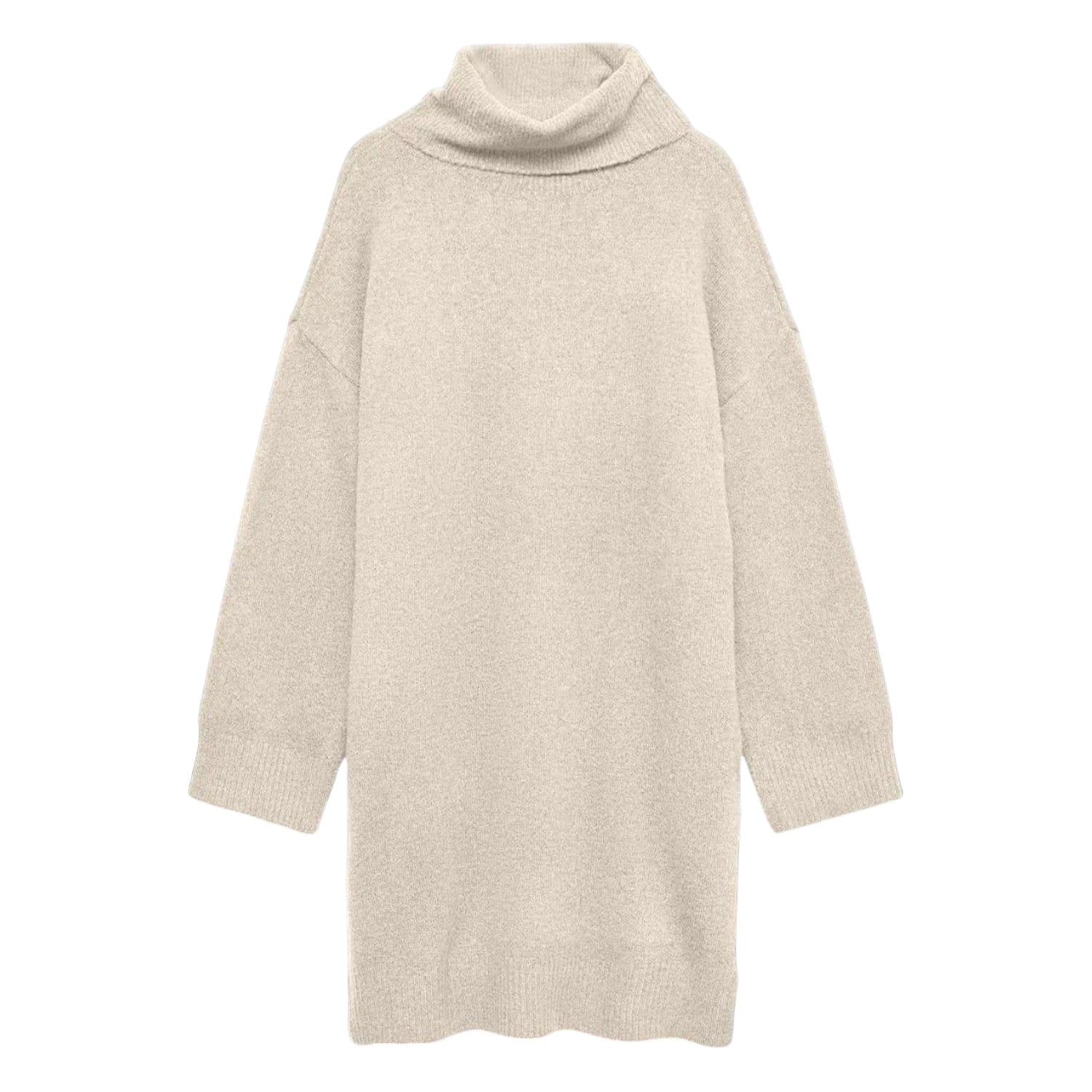 Natural - Front - Vero Moda Womens-Ladies Aquarius Roll Neck Jumper Dress